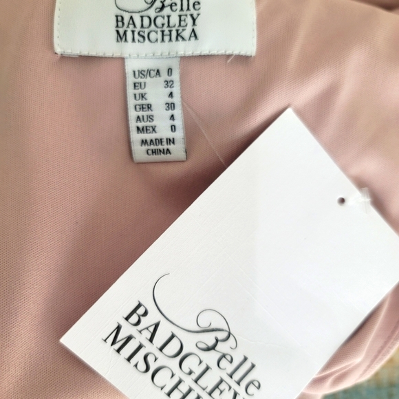 NWT BADGLEY MISCHKA BELLE KAYLA DRESS DUSTY LAVENDER WOMENS SIZE 0 - Picture 12 of 14